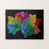 ドイツ地図の文字地図 ジグソーパズル (横)