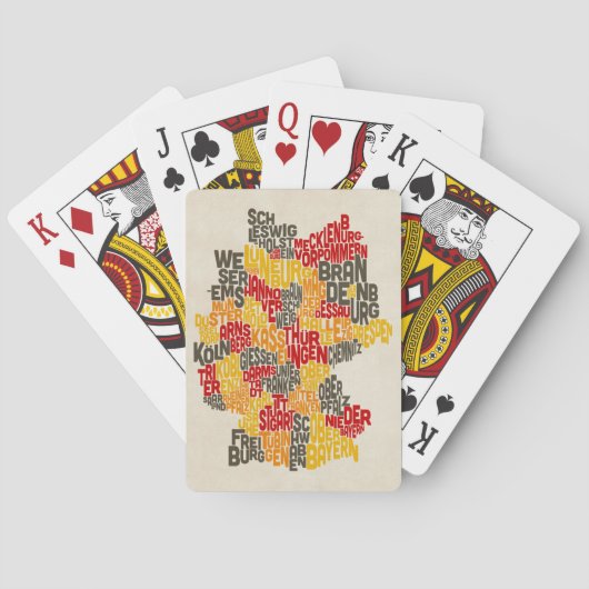 ドイツ地図の文字地図 トランプ (裏面)