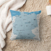 ドイツ地図の枕 クッション (ブランケット)