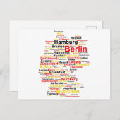 ドイツ地図シルエットタウンシティズフラッグベルリンTr シーズンポストカード (正面/裏面)