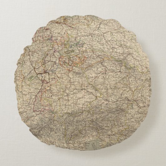 ドイツ地図書の地図 ラウンドクッション (正面)