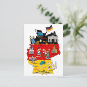 ドイツ地図、オクトーバーフェスト、主要都市 ポストカード (スタンド正面)