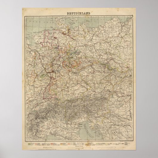 ドイツ地図 ポスター (正面)