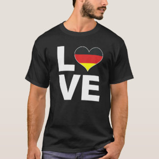 ドイツ大好きハートフラグドイツ Tシャツ