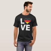 ドイツ大好きハートフラグドイツ Tシャツ (正面フル)
