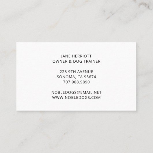 ドイツ威厳のある図解入りの、写真付きのの羊飼い犬トレーナー 名刺 (裏面)