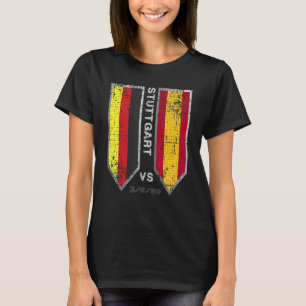 ドイツ対スペインのファンサッカーゲームシュトゥットガルトOutfi Tシャツ
