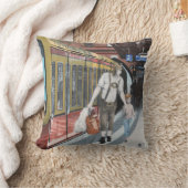 ドイツ小妖精や小人トレインタウンショッピングファンタジーアートピロー クッション (ブランケット)