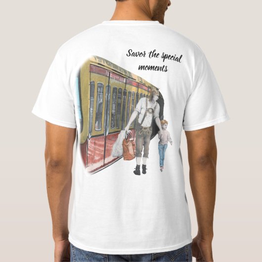 ドイツ小妖精や小人ファミリーショッピングファンタジーアートシャツ Tシャツ (裏面)