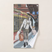 ドイツ小妖精や小人ファミリーショッピングファンタジーアートバスタオル バスタオルセット (ハンドタオル)