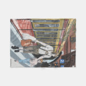 ドイツ小妖精や小人ファミリーショッピングファンタジーアートブランケット フリースブランケット (正面(横))