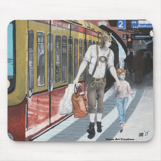 ドイツ小妖精や小人ファミリーショッピングファンタジーアートマウスパッド マウスパッド (正面)