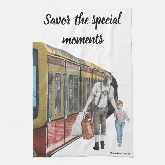 ドイツ小妖精や小人ベルリンショッピングファンタジーキッチンタオル キッチンタオル (縦)