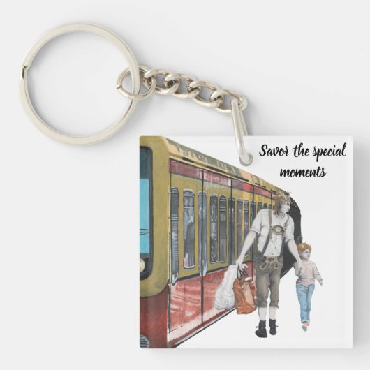 ドイツ小妖精や小人ベルリントレインファンタジーアートキーチェーン キーホルダー (正面)