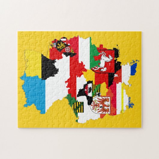 ドイツ州国旗の地図、ドイツ連邦政府機関誌 ジグソーパズル (横)