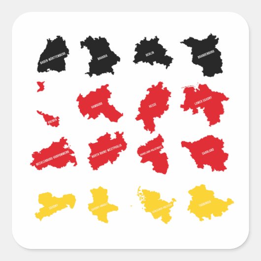 ドイツ州国旗 スクエアシール (正面)