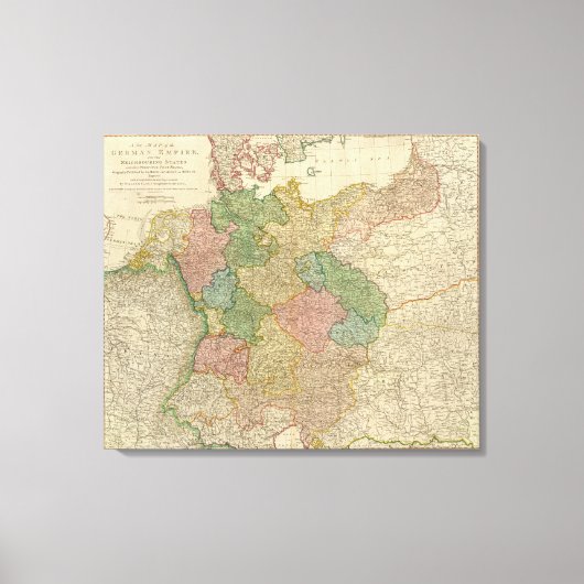 ドイツ帝国の地図 キャンバスプリント (正面)