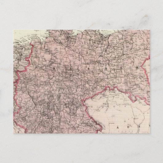 ドイツ帝国の地図 ポストカード (正面)