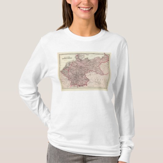 ドイツ帝国の地図 Tシャツ (正面)