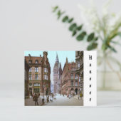 ドイツ帝国ハノーバーのマーケットチャーチ(1900年) ポストカード (スタンド正面)