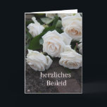 ドイツ悔やみや弔慰カードherzliches Beileid カード<br><div class="desc">オリジナルスタジオPorto Sabbiaの写真から作成。このドイツ語の悔やみや弔慰バラカードは英語でも他の英語以外でも利用可能である。</div>