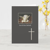 ドイツ悔やみや弔慰ガーディアンジェル カード (黄色い花)