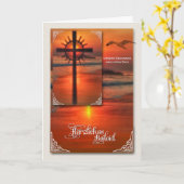 ドイツ悔やみや弔慰クロスアットサンセットコーストテーマ カード (黄色い花)