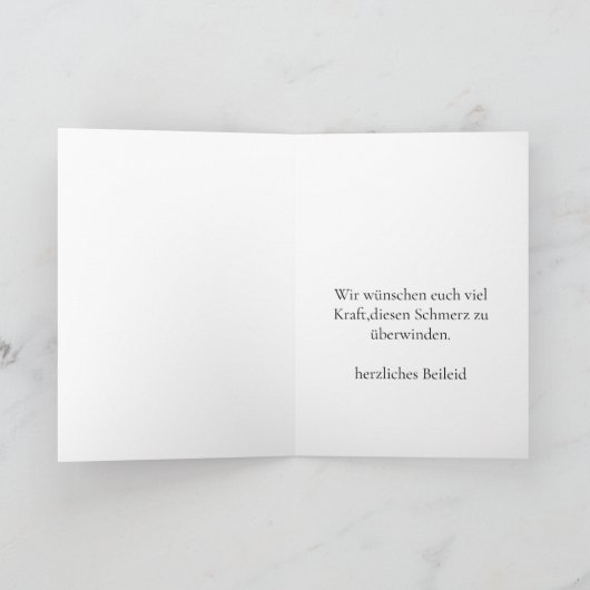 ドイツ悔やみや弔慰ピンクタイガーリリー カード (内部)