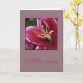 ドイツ悔やみや弔慰ピンクタイガーリリー カード (黄色い花)