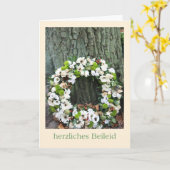 ドイツ悔やみや弔慰白花リース近く カード (黄色い花)