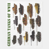 ドイツ戦車 フリースブランケット (正面)