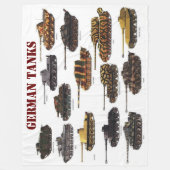 ドイツ戦車 フリースブランケット (正面)