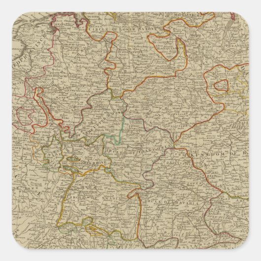 ドイツ手彩色地図帳 スクエアシール (正面)