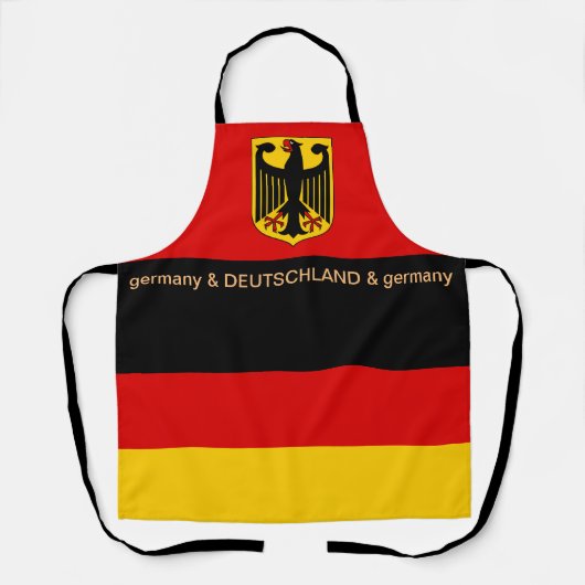ドイツ料理、ドイツ国旗のシェフキッチン エプロン (正面)