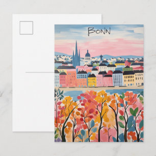ドイツ旅行の都市ボンの絵画的美しさ ポストカード