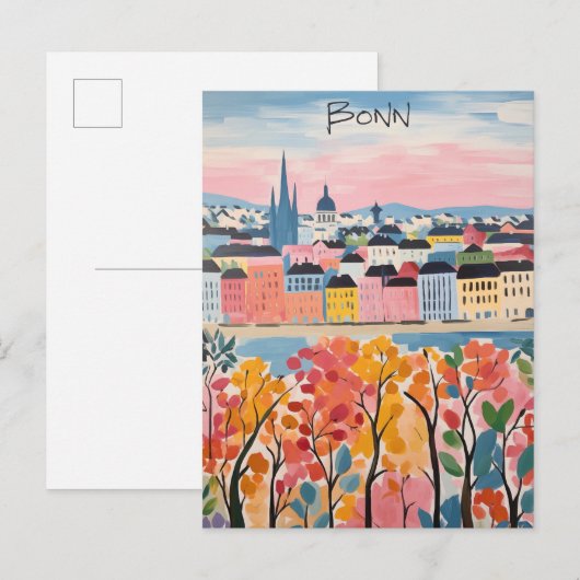 ドイツ旅行の都市ボンの絵画的美しさ ポストカード (正面/裏面)