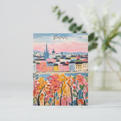 ドイツ旅行の都市ボンの絵画的美しさ ポストカード (スタンド正面)