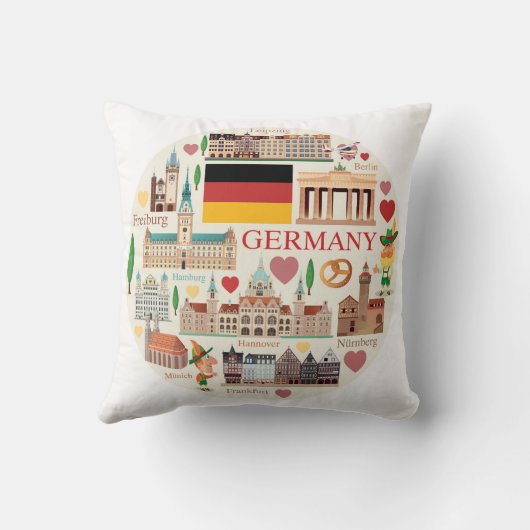ドイツ旅行アイコン クッション (裏面)