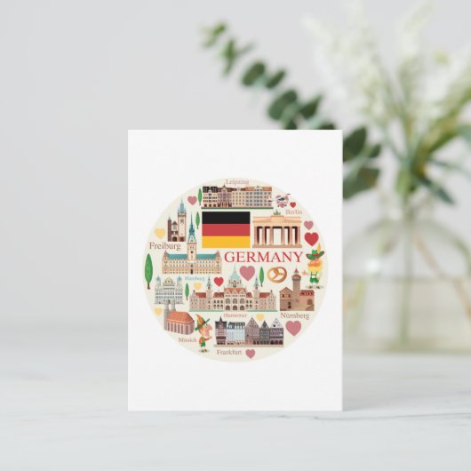 ドイツ旅行アイコン ポストカード (スタンド正面)