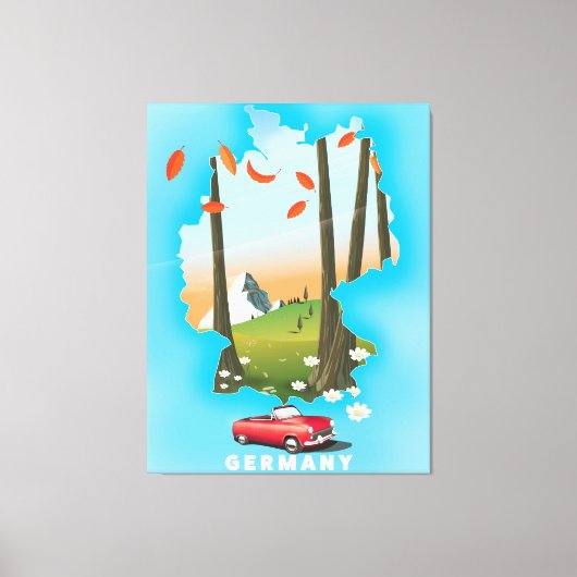 ドイツ旅行ポスター。 キャンバスプリント (正面)