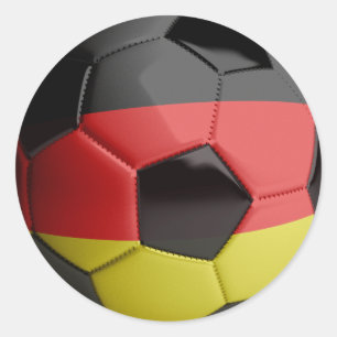 ドイツ旗のサッカーボール ラウンドシール