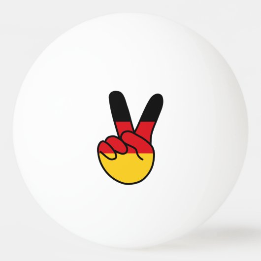 ドイツ旗 Vサイン 卓球ボール (正面)