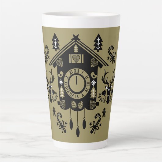 ドイツ時計のクリスマス カフェラテマグ (正面)