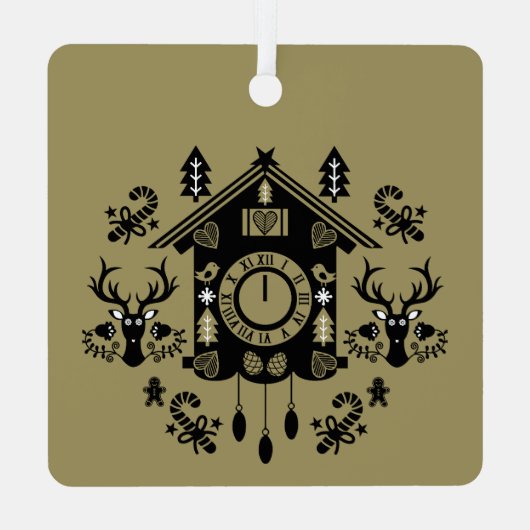ドイツ時計のクリスマス メタルオーナメント (裏面)