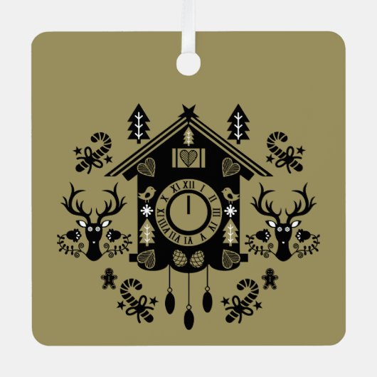 ドイツ時計のクリスマス メタルオーナメント (正面)