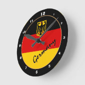 ドイツ時計、ホームモダンデザイン、ドイツ国旗 ラウンド壁時計 (傾斜)
