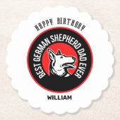 ドイツ最高のシェパードパパエバー ペーパーコースター (正面)