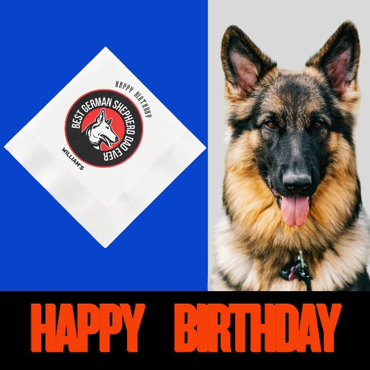 ドイツ最高のシェパードパパエバー 縁ありカクテルナプキン