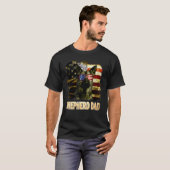 ドイツ最高の羊飼いパパ史上米国国旗4 Tシャツ (正面フル)