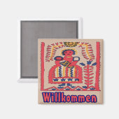 ドイツ歓迎フォーク母子 マグネット (正面/裏面)